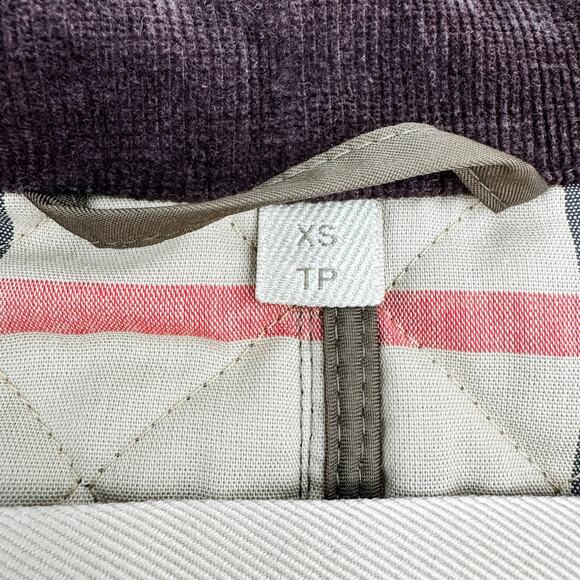 Burberry Quilted Coat Winter Down Finsbridge Plaid Jacket Check Olive Green XS - Picture 5 of 16